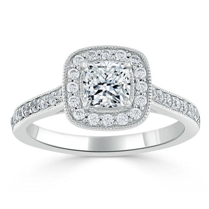 The Aurora — Cushion Lab Diamond Tiffany Halo Engagement Ring III