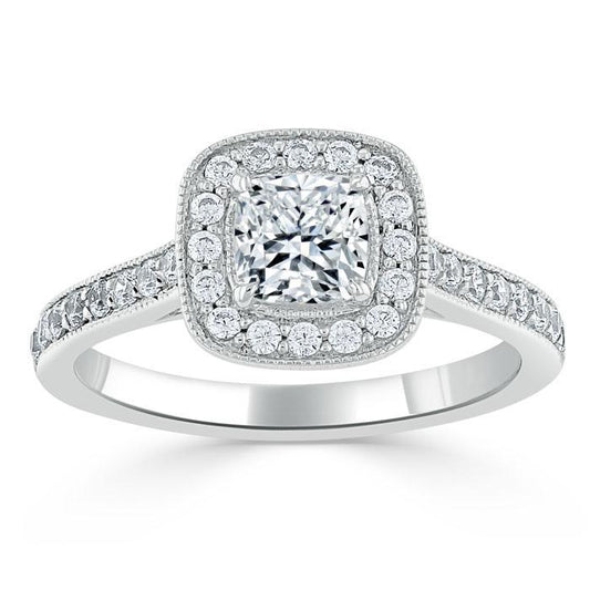 The Aurora — Cushion Lab Diamond Tiffany Halo Engagement Ring III