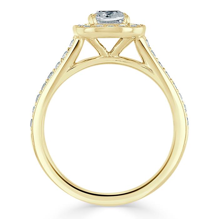 The Aurora — Cushion Lab Diamond Tiffany Halo Engagement Ring III