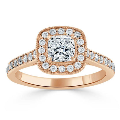 The Aurora — Cushion Lab Diamond Tiffany Halo Engagement Ring III