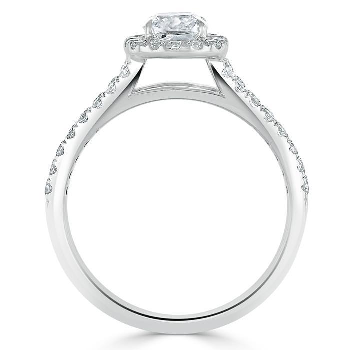 The Olivia — Cushion Lab Diamond Split-Shank Halo Engagement Ring