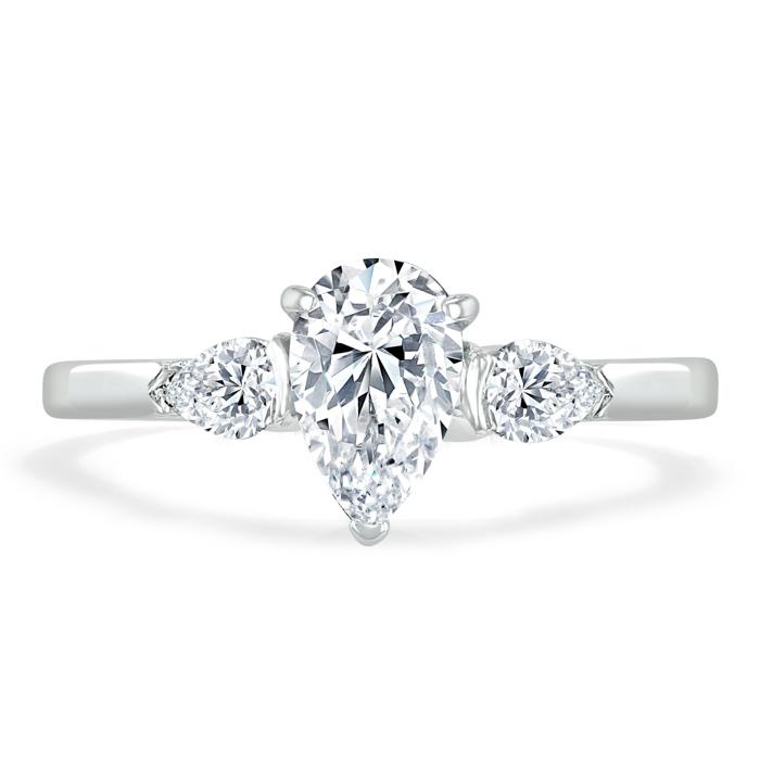 The Violet — Pear Lab Diamond 3-Stone Engagement Ring II