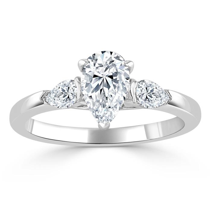 The Violet — Pear Lab Diamond 3-Stone Engagement Ring II