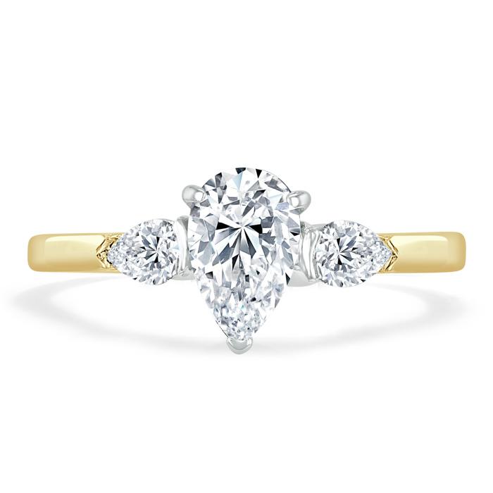 The Violet — Pear Lab Diamond 3-Stone Engagement Ring II