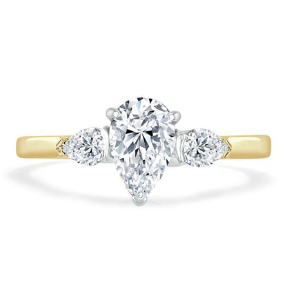 The Violet — Pear Lab Diamond 3-Stone Engagement Ring II