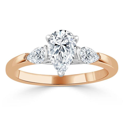 The Violet — Pear Lab Diamond 3-Stone Engagement Ring II