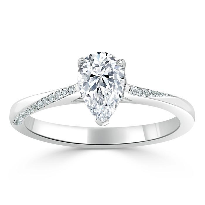 The Rose — Pear Lab Diamond Solitaire Engagement Ring VII