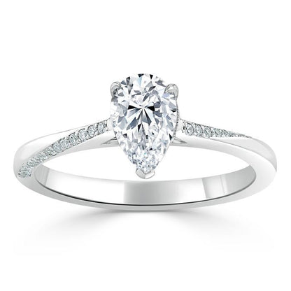 The Rose — Pear Lab Diamond Solitaire Engagement Ring VII