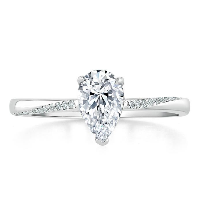 The Rose — Pear Lab Diamond Solitaire Engagement Ring VII