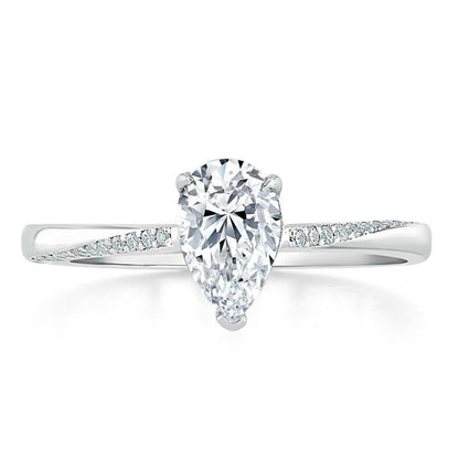 The Rose — Pear Lab Diamond Solitaire Engagement Ring VII