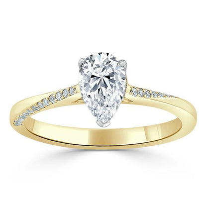The Rose — Pear Lab Diamond Solitaire Engagement Ring VII