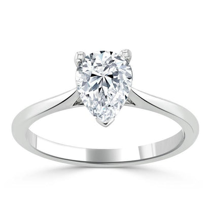 The Rose — Pear Lab Diamond Solitaire Engagement Ring VI