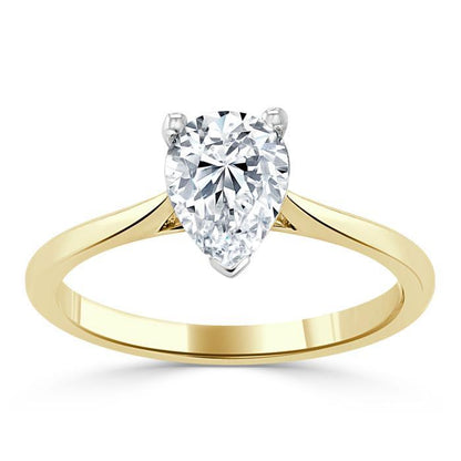 The Rose — Pear Lab Diamond Solitaire Engagement Ring VI
