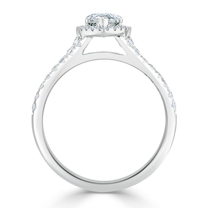 The Olivia — Pear Lab Diamond Split-Shank Halo Engagement Ring