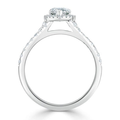 The Olivia — Pear Lab Diamond Split-Shank Halo Engagement Ring
