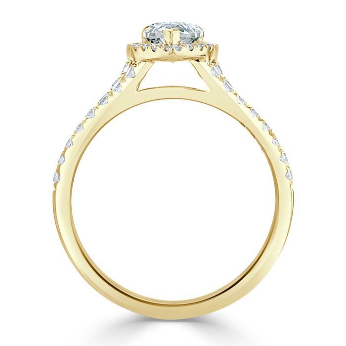 The Olivia — Pear Lab Diamond Split-Shank Halo Engagement Ring