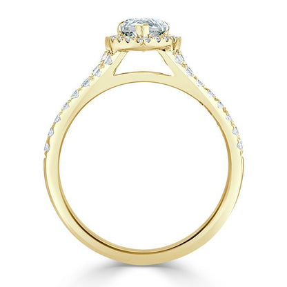 The Olivia — Pear Lab Diamond Split-Shank Halo Engagement Ring