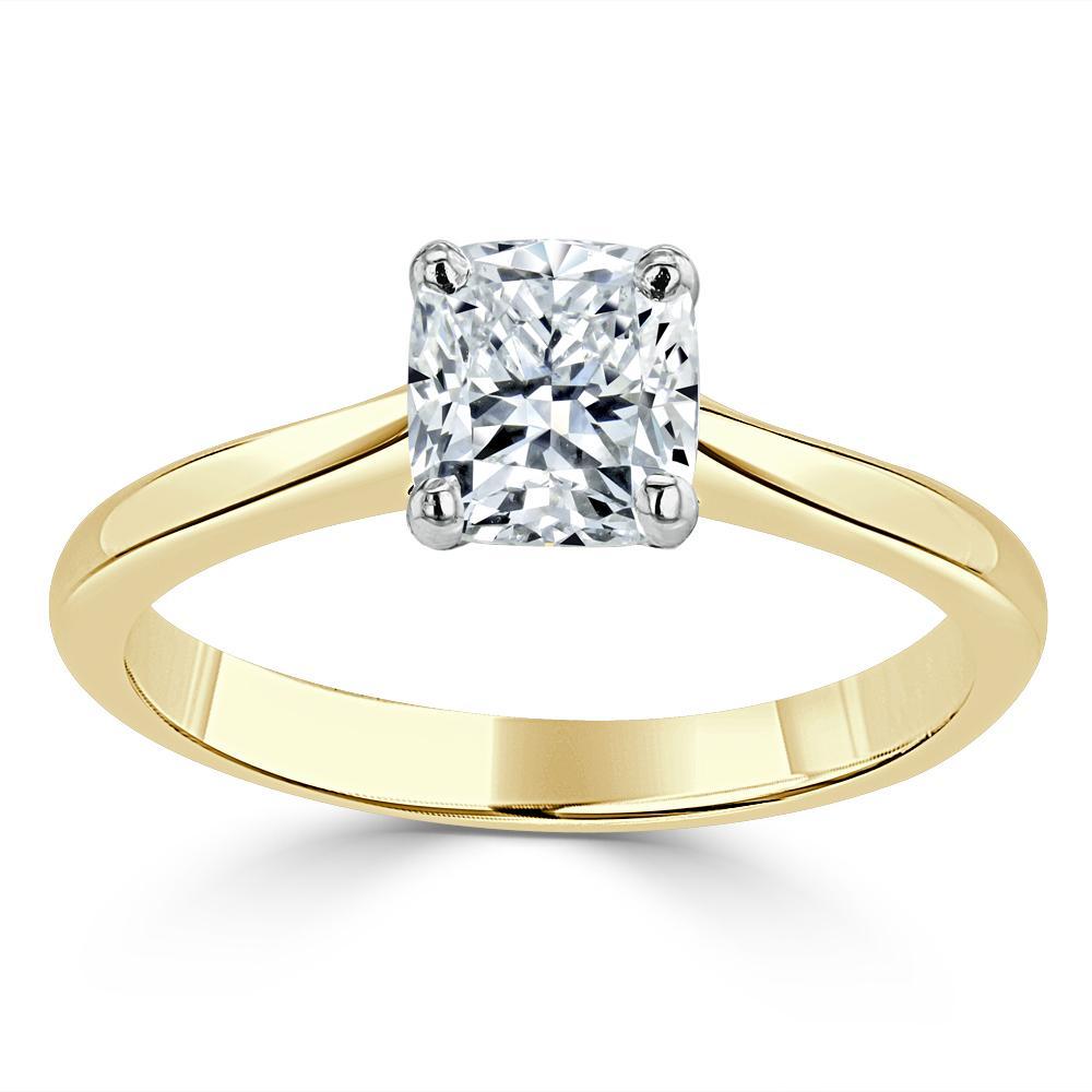 The Aurora — Cushion Lab Diamond Solitaire Engagement Ring VI