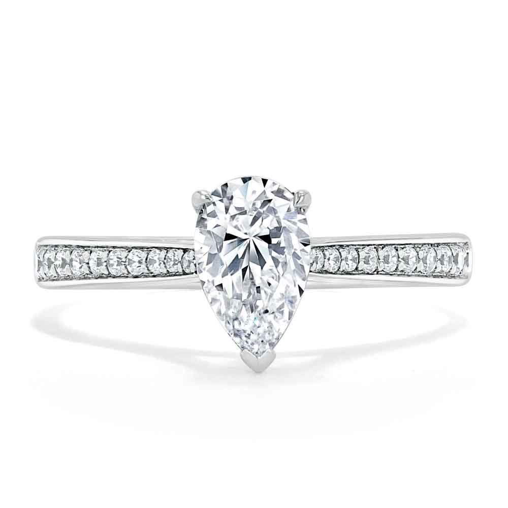 The Rose — Pear Lab Diamond Solitaire Engagement Ring V