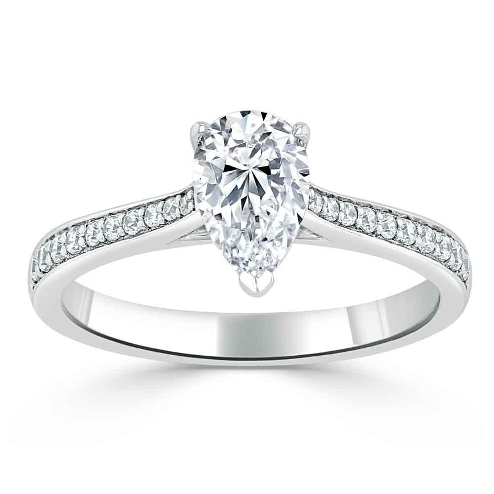 The Rose — Pear Lab Diamond Solitaire Engagement Ring V