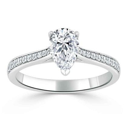 The Rose — Pear Lab Diamond Solitaire Engagement Ring V