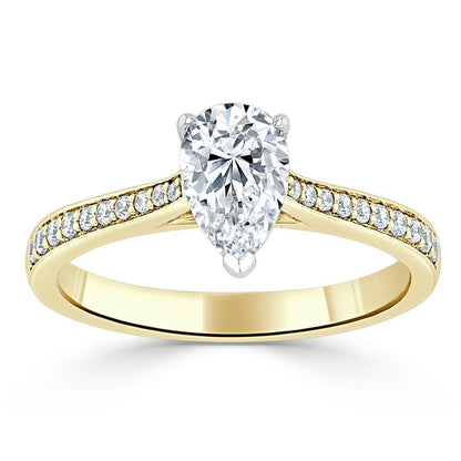 The Rose — Pear Lab Diamond Solitaire Engagement Ring V