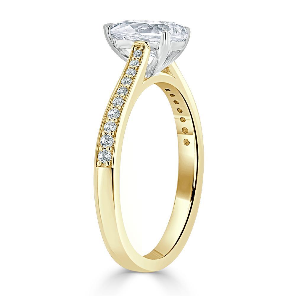 The Rose — Pear Lab Diamond Solitaire Engagement Ring V