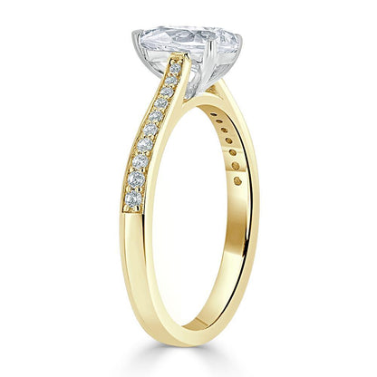 The Rose — Pear Lab Diamond Solitaire Engagement Ring V