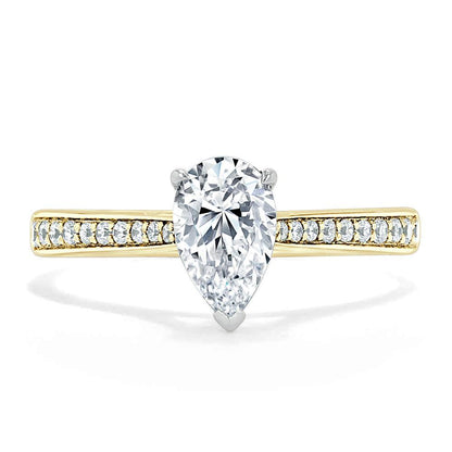 The Rose — Pear Lab Diamond Solitaire Engagement Ring V