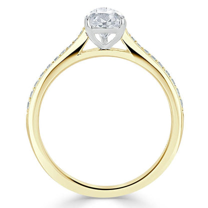 The Rose — Pear Lab Diamond Solitaire Engagement Ring V