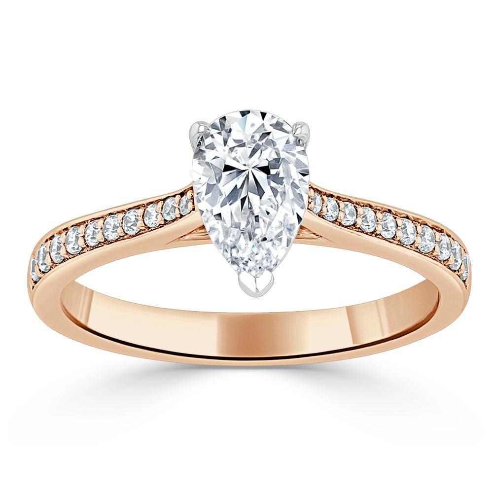The Rose — Pear Lab Diamond Solitaire Engagement Ring V