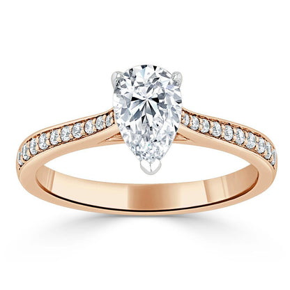 The Rose — Pear Lab Diamond Solitaire Engagement Ring V