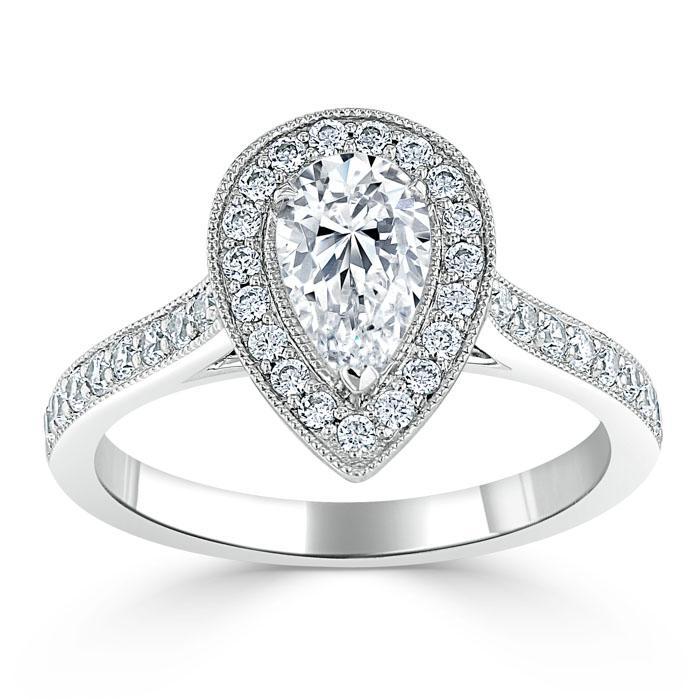 The Aurora — Pear Lab Diamond Halo Engagement Ring IV