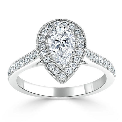 The Aurora — Pear Lab Diamond Halo Engagement Ring IV