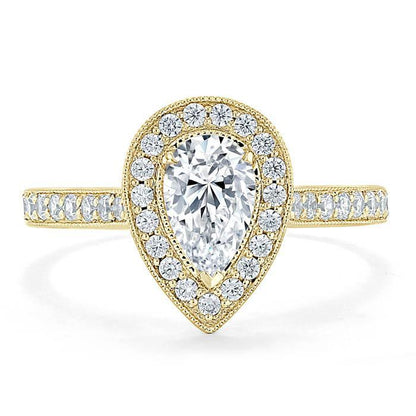 The Aurora — Pear Lab Diamond Halo Engagement Ring IV