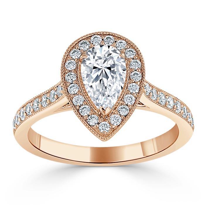 The Aurora — Pear Lab Diamond Halo Engagement Ring IV