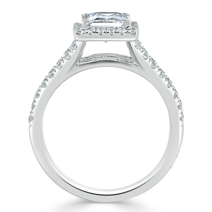 The Olivia — Princess Lab Diamond Split-Shank Halo Engagement Ring II