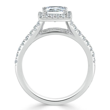 The Olivia — Princess Lab Diamond Split-Shank Halo Engagement Ring II