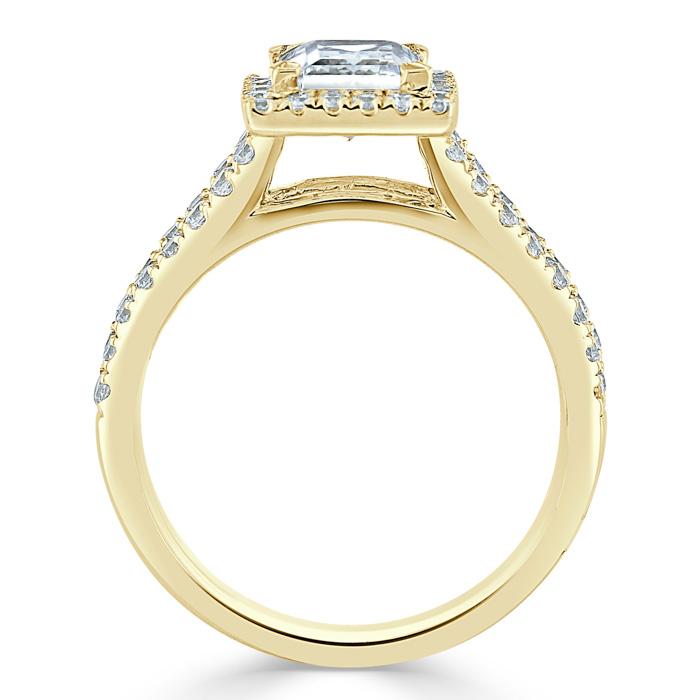 The Olivia — Princess Lab Diamond Split-Shank Halo Engagement Ring II
