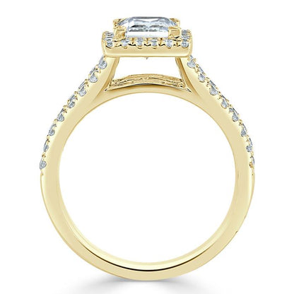 The Olivia — Princess Lab Diamond Split-Shank Halo Engagement Ring II
