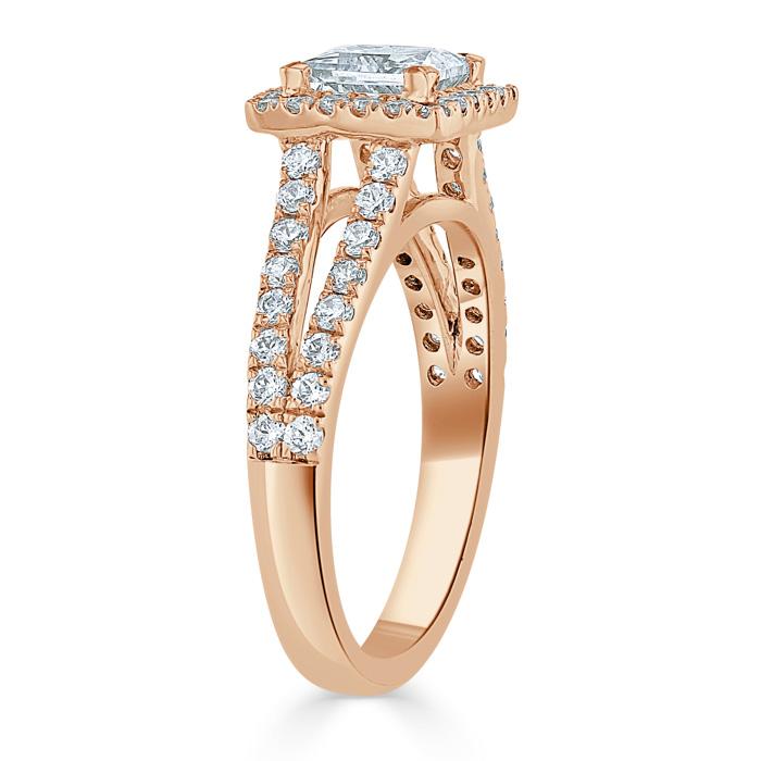 The Olivia — Princess Lab Diamond Split-Shank Halo Engagement Ring II