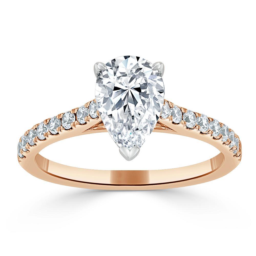 The Rose — Pear Lab Diamond Solitaire Engagement Ring IV