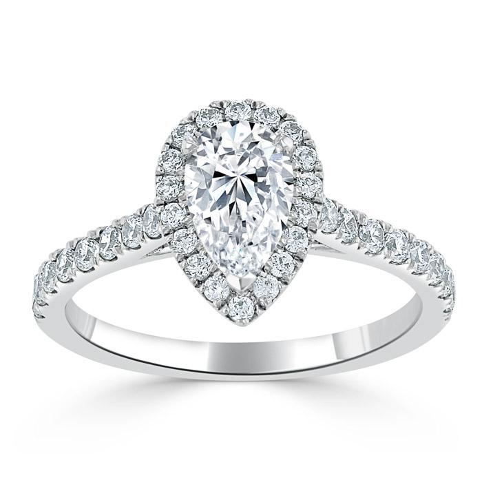 The Aurora — Pear Lab Diamond Halo Engagement Ring III