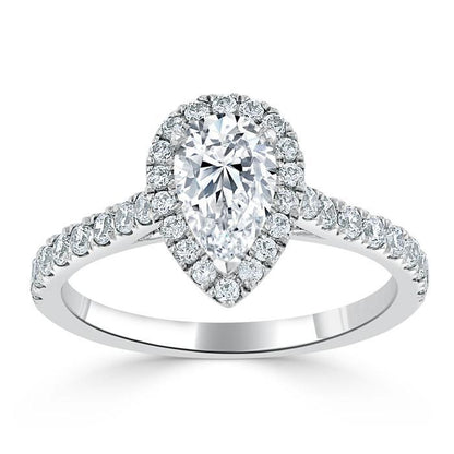 The Aurora — Pear Lab Diamond Halo Engagement Ring III