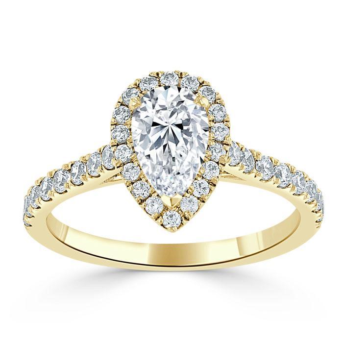 The Aurora — Pear Lab Diamond Halo Engagement Ring III