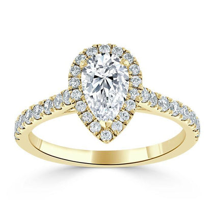 The Aurora — Pear Lab Diamond Halo Engagement Ring III