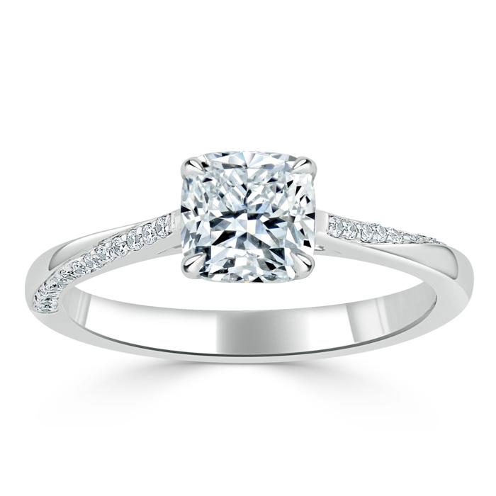 The Aurora — Cushion Lab Diamond Solitaire Engagement Ring V