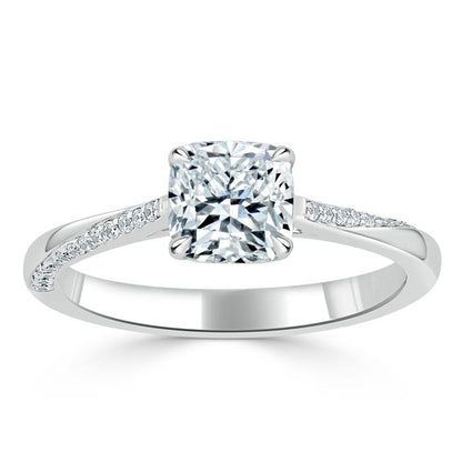The Aurora — Cushion Lab Diamond Solitaire Engagement Ring V