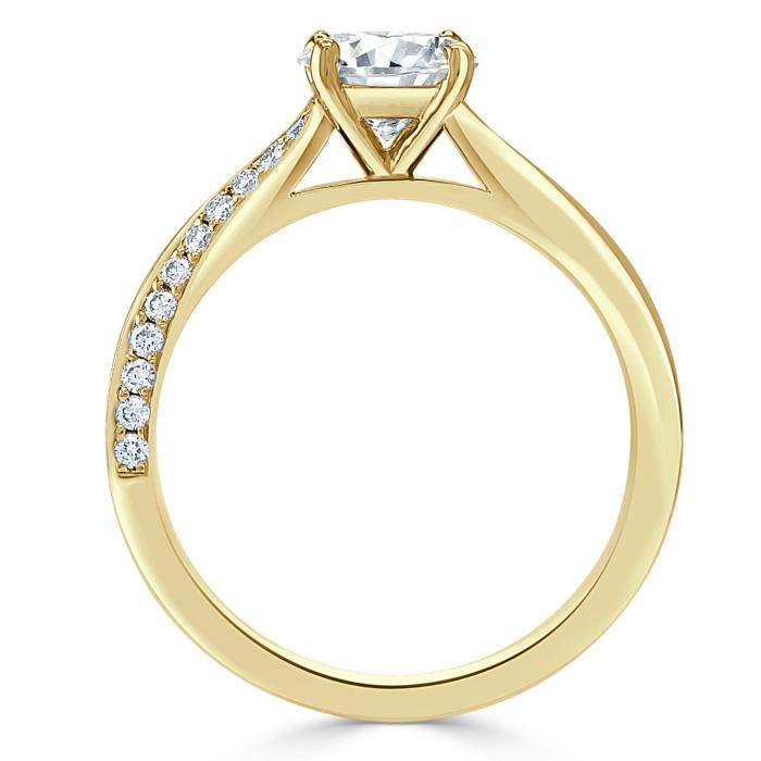 The Aurora — Cushion Lab Diamond Solitaire Engagement Ring V