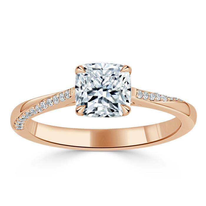 The Aurora — Cushion Lab Diamond Solitaire Engagement Ring V